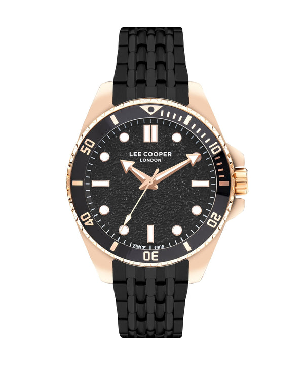 Lee Cooper LC07954.650 Quartz Men Super Metal Case Metal Band Black Dail Watch - Zamana.pk