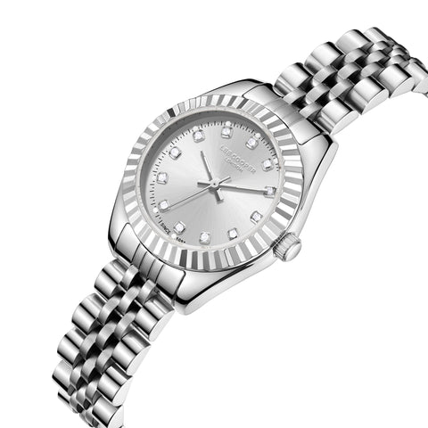 Lee Cooper LC07956.330 Quartz Women Super Metal Case Metal Band Silver Dail Watch - Zamana.pk