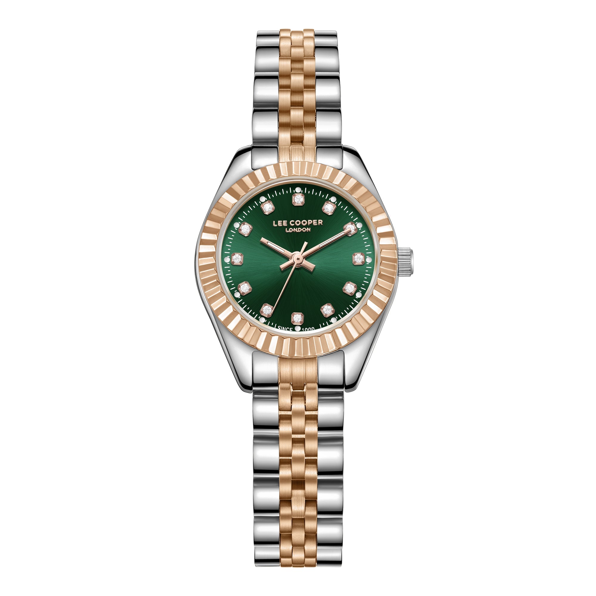 Lee Cooper LC07956.570 Quartz Women Super Metal Case Metal Band Green Dail Watch - Zamana.pk Main image