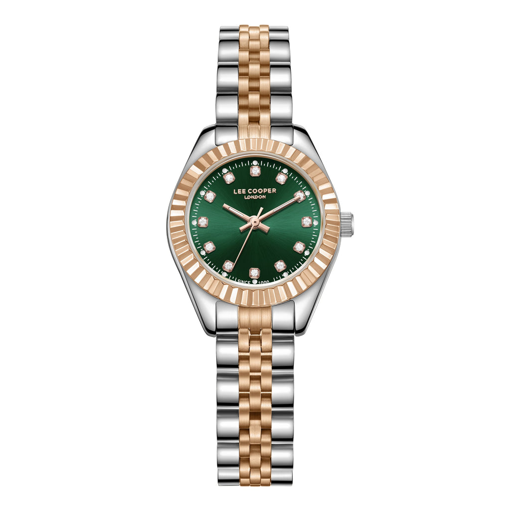 Lee Cooper LC07956.570 Quartz Women Super Metal Case Metal Band Green Dail Watch - Zamana.pk