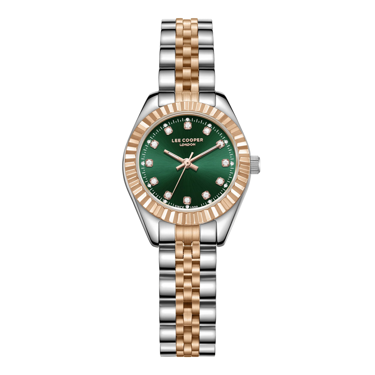 Lee Cooper LC07956.570 Quartz Women Super Metal Case Metal Band Green Dail Watch - Zamana.pk