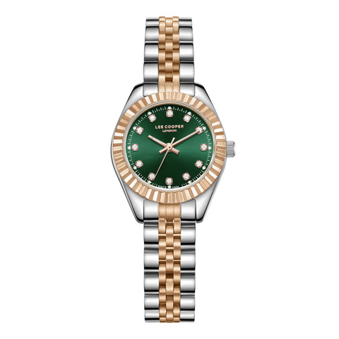 Lee Cooper LC07956.570 Quartz Women Super Metal Case Metal Band Green Dail Watch - Zamana.pk