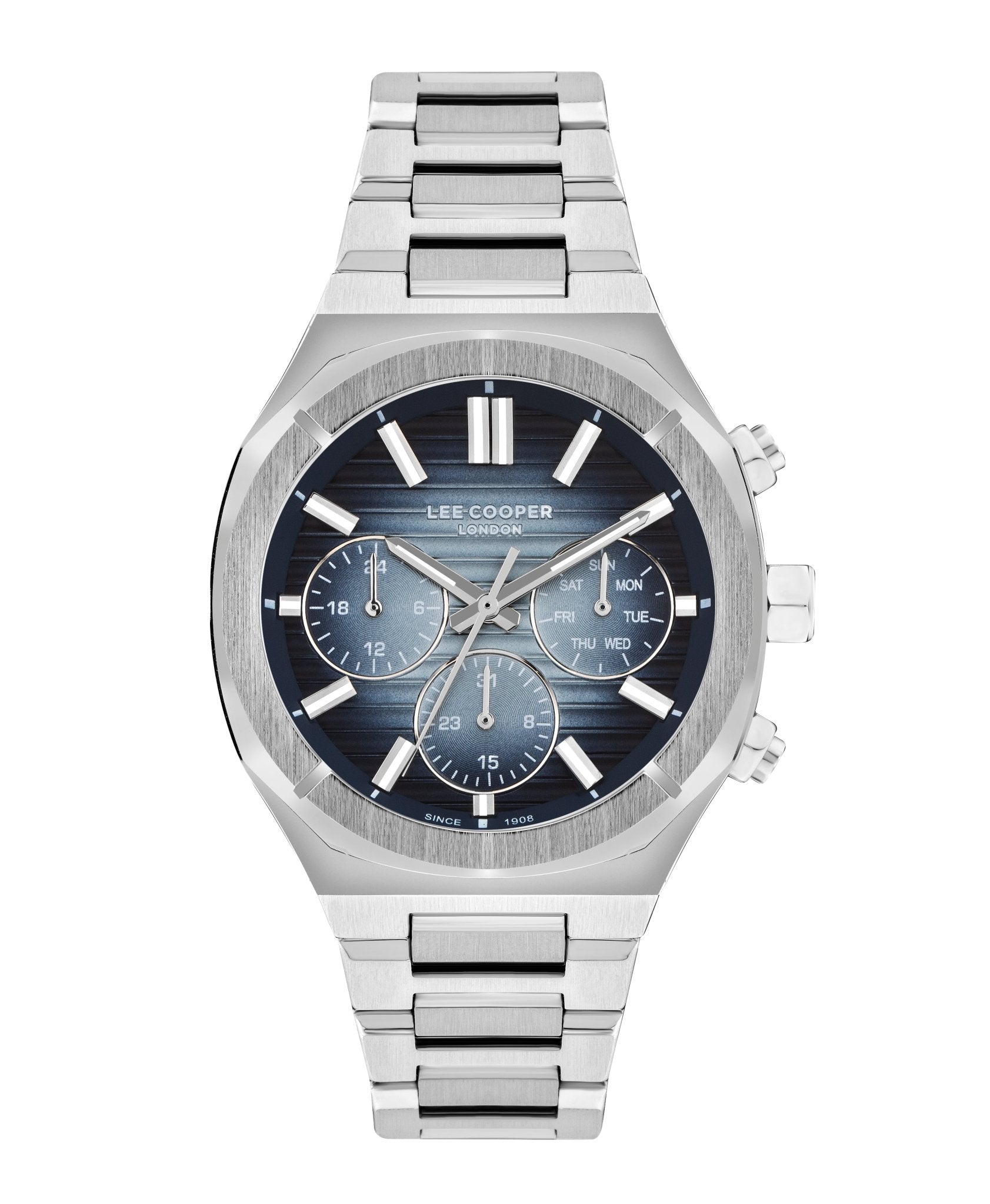 Lee Cooper LC07959.390 Quartz Men Super Metal Case Metal Band Blue Dail Watch - Zamana.pk Main image