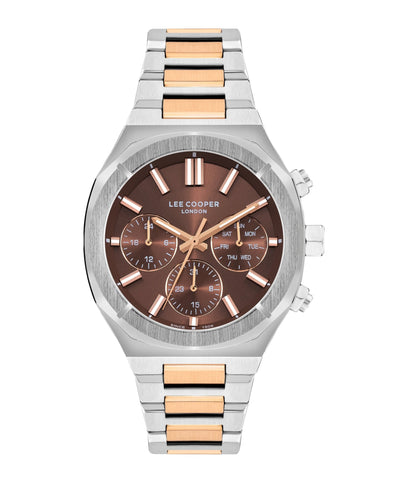 Lee Cooper LC07959.540 Quartz Men Super Metal Case Metal Band Brown Dail Watch - Zamana.pk
