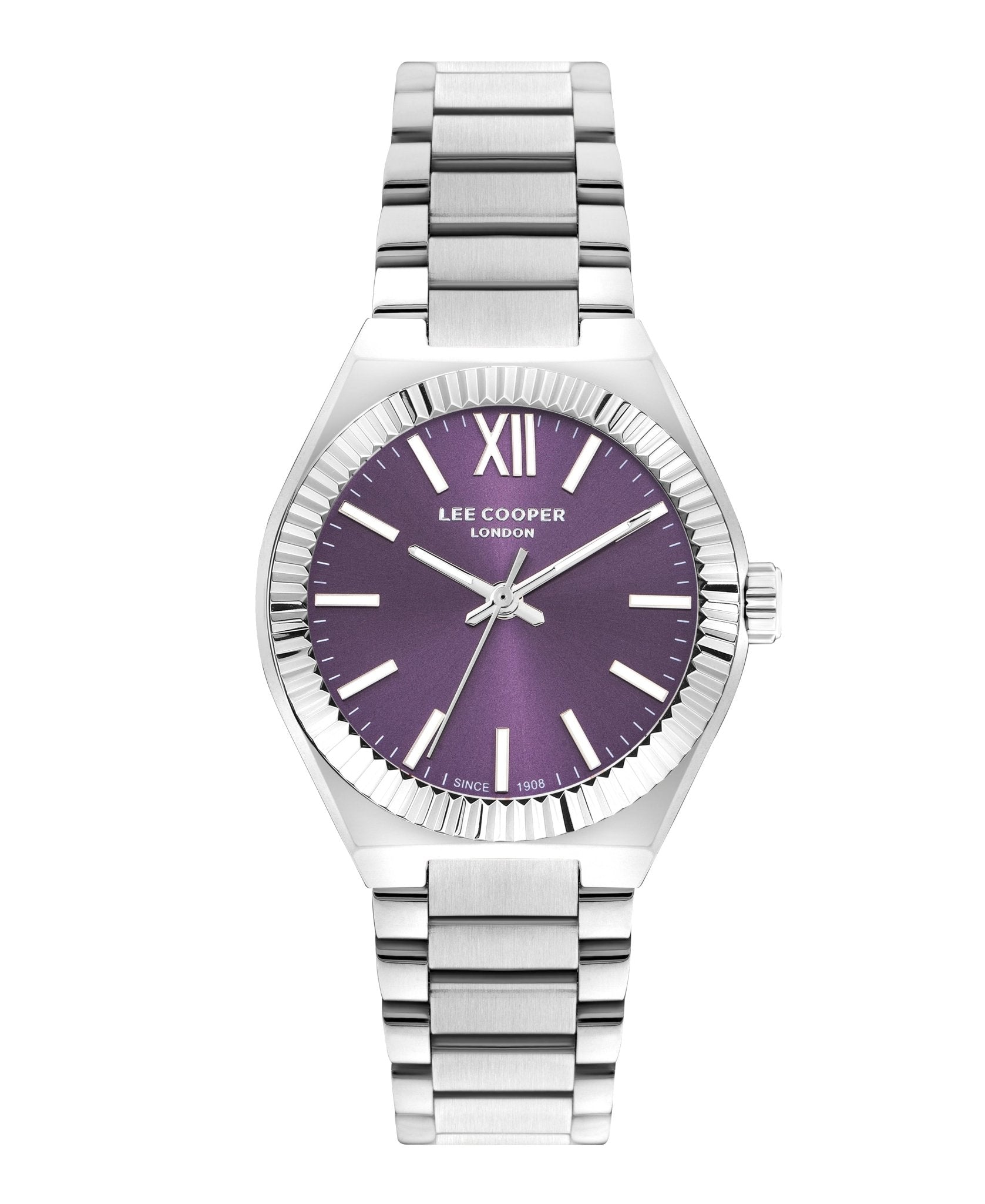 Lee Cooper LC07970.320 Quartz Women Super Metal Case Metal Band Purple Dail Watch - Zamana.pk Main image