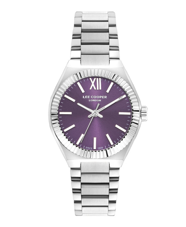 Lee Cooper LC07970.320 Quartz Women Super Metal Case Metal Band Purple Dail Watch - Zamana.pk