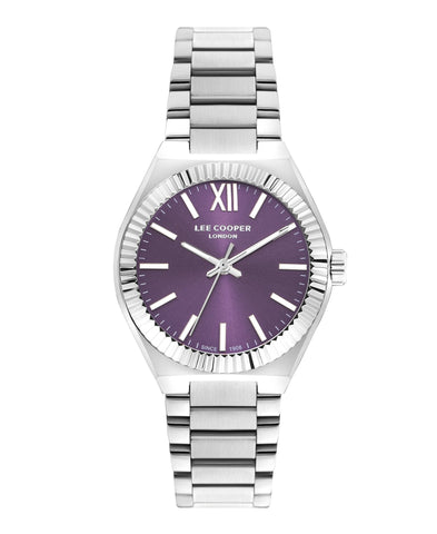 Lee Cooper LC07970.320 Quartz Women Super Metal Case Metal Band Purple Dail Watch - Zamana.pk