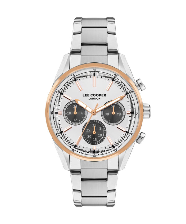 Lee Cooper LC07986.530 Quartz Men Super Metal Case Metal Band Silver Dail Watch - Zamana.pk