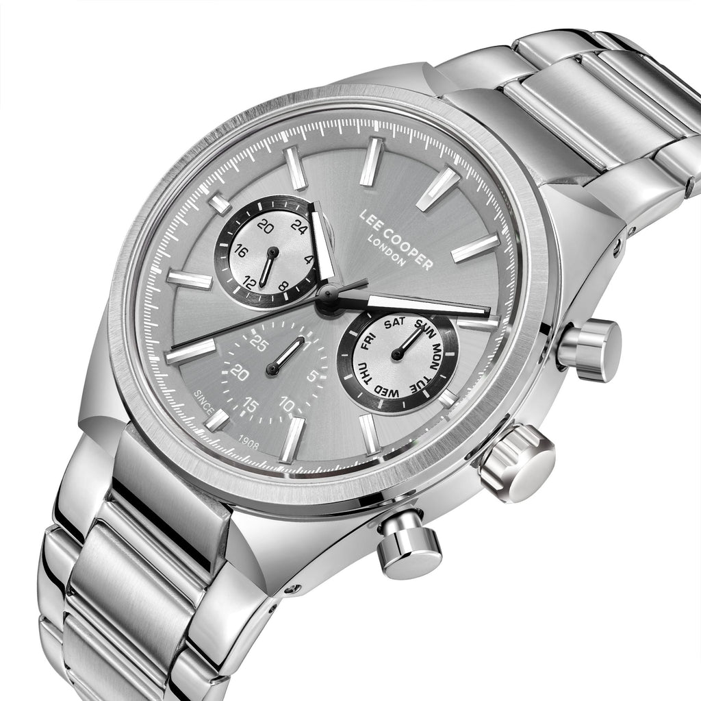 Lee Cooper LC08174.360 Men's Silver Band & Clasp Detail - Zamana
