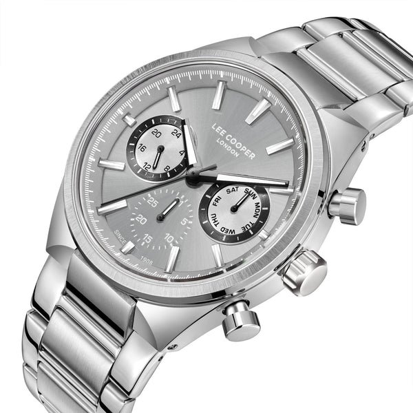 Lee Cooper LC08174.360 Men's Silver Band & Clasp Detail - Zamana