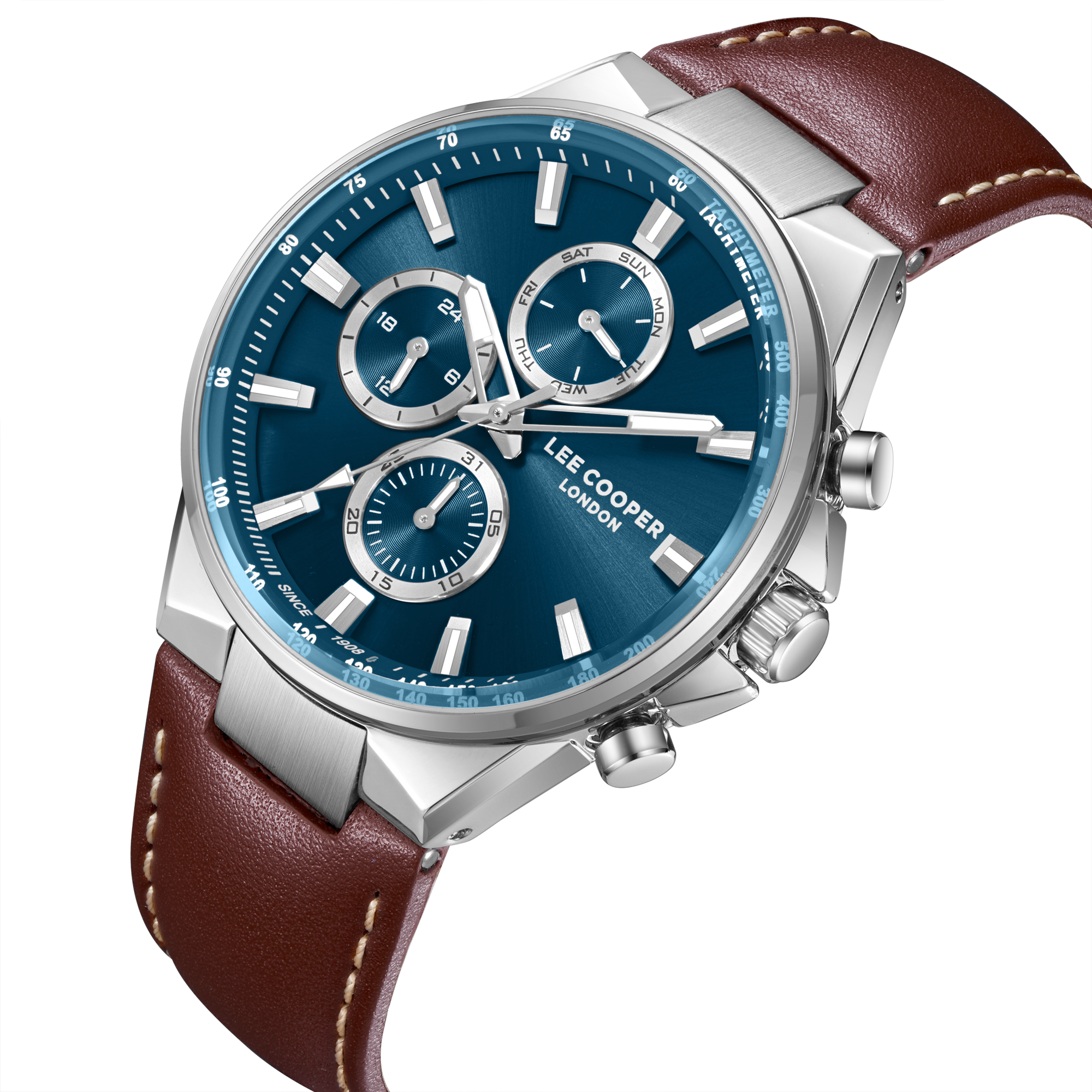 Lee Cooper LC08223.392 Men's Dark Blue Dial Leather Strap Watch Secondary image