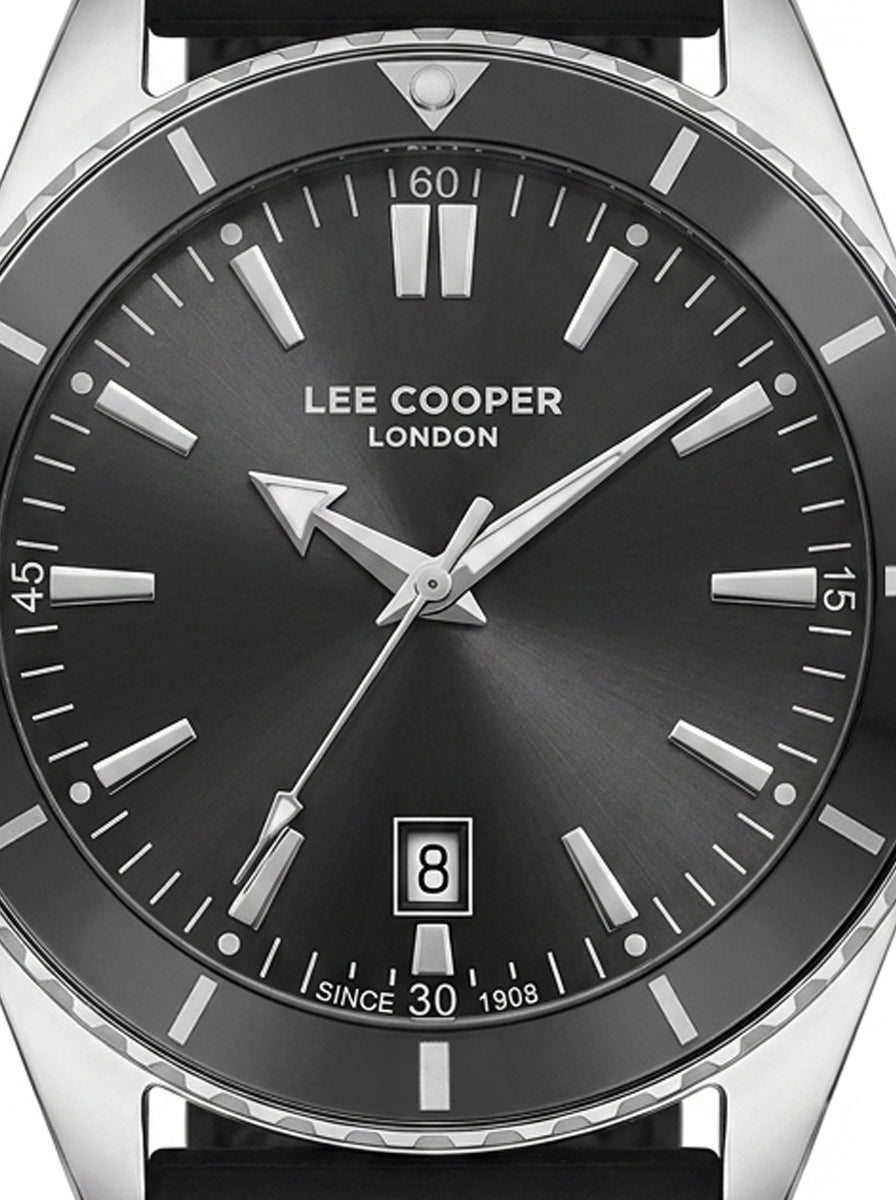 Lee Cooper LC08257.351 Men's Black Dial Silicone Strap Watch - Photo 4 - Zamana