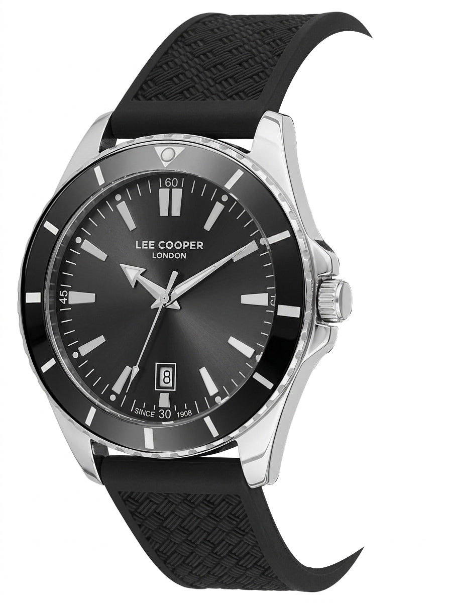 Lee Cooper LC08257.351 Men's Black Dial Silicone Strap Watch - Photo 5 - Zamana