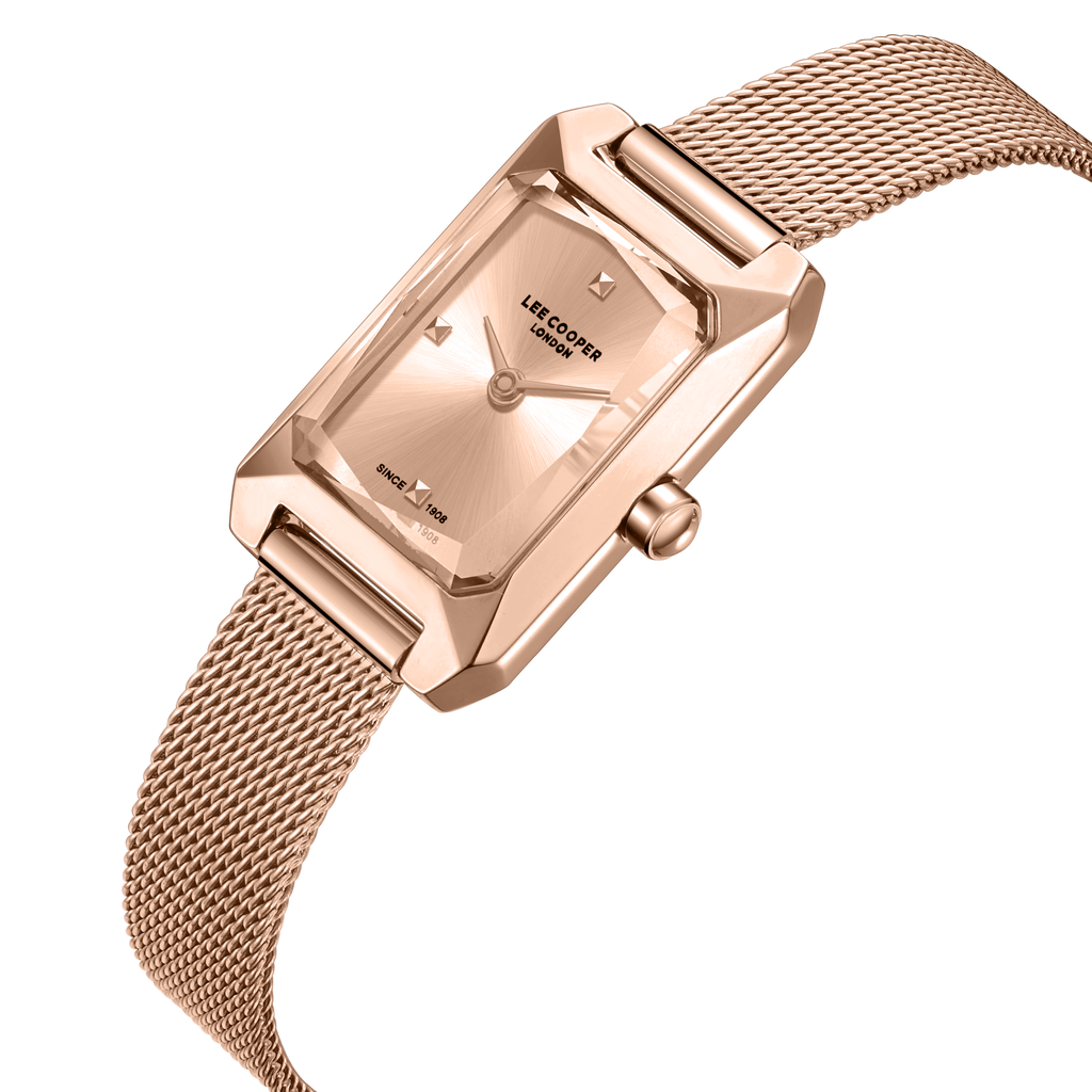 Lee Cooper LC08359.410 Women's Rose Gold Mesh Strap Detail - Zamana