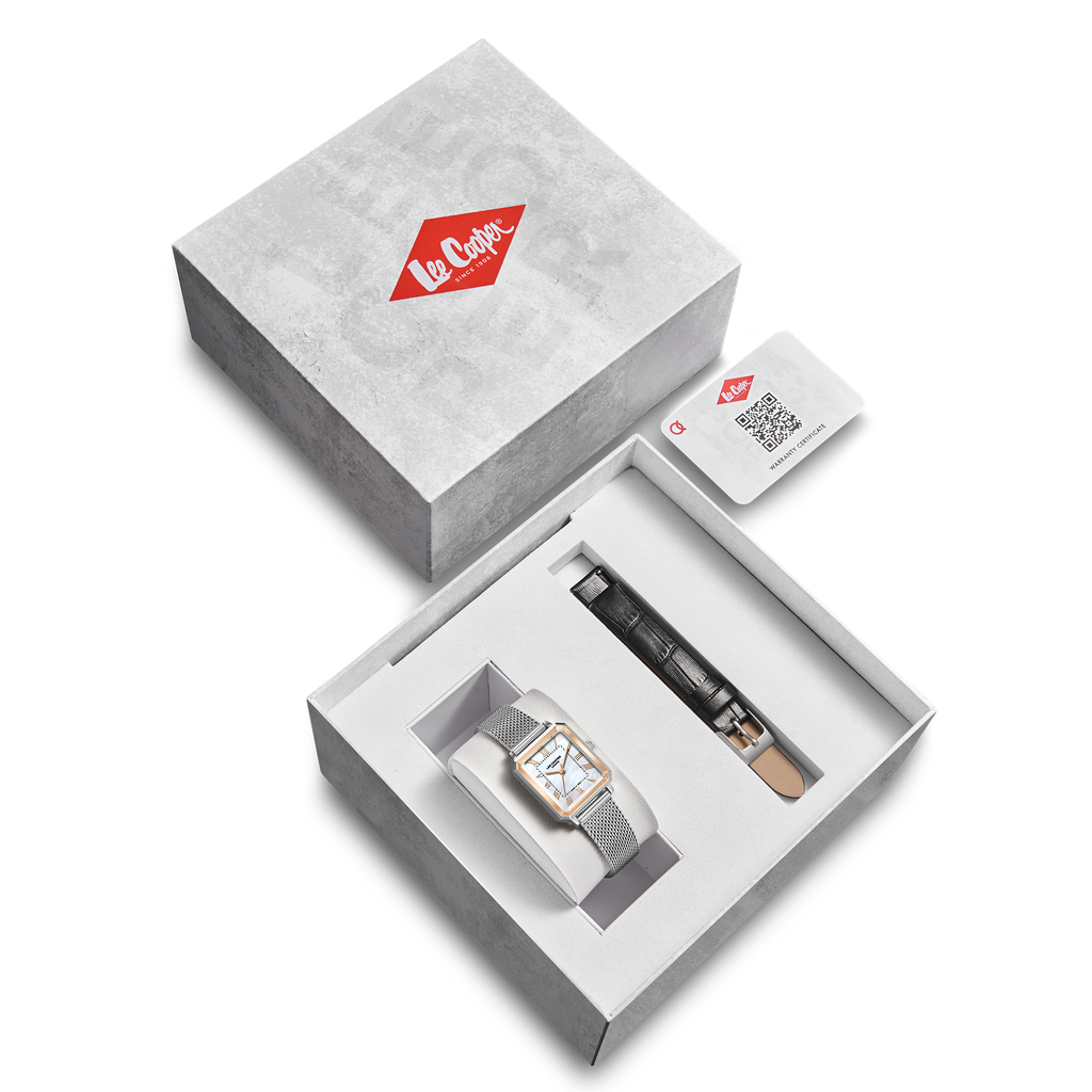 Lee Cooper LC08376.521 Women's White Mop Dial Leather Strap Watch - Photo 5 - Zamana
