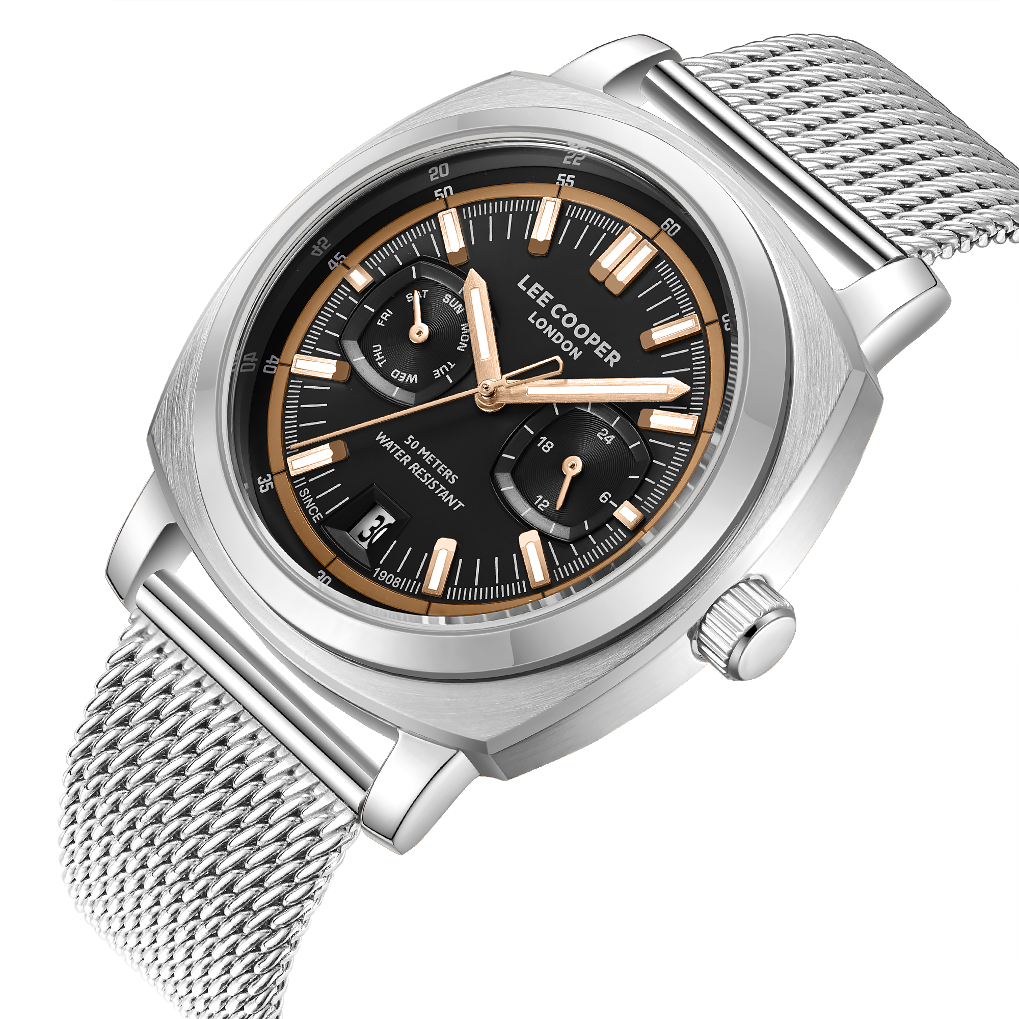 Lee Cooper LC08377.351 Black Leather Strap & Clasp Detail - Zamana