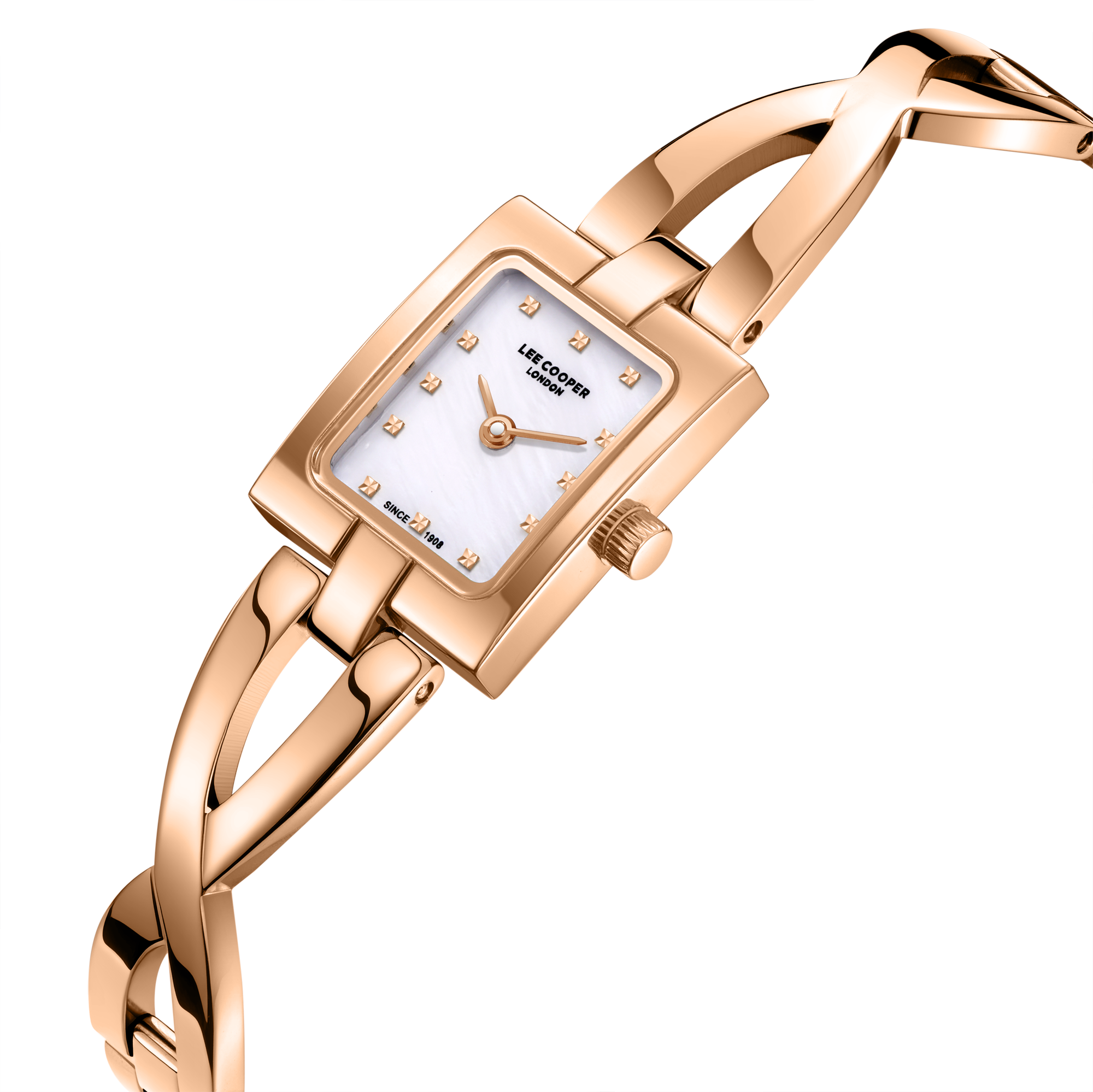 Lee Cooper LC08385.420 Women's White Mop Dial Metal Strap Watch Secondary image
