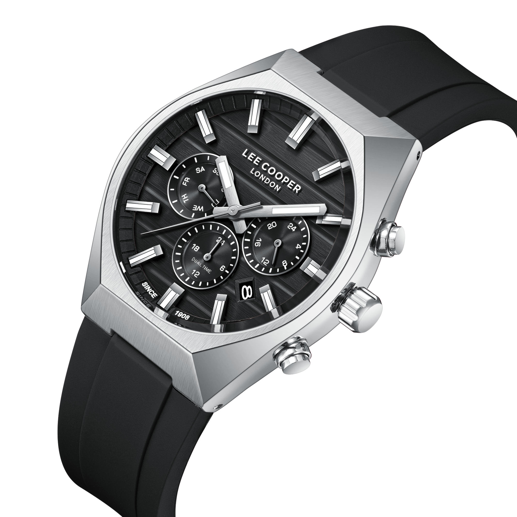 Lee Cooper LC08388.351 Men's Black Dial Silicone Strap Watch Secondary image