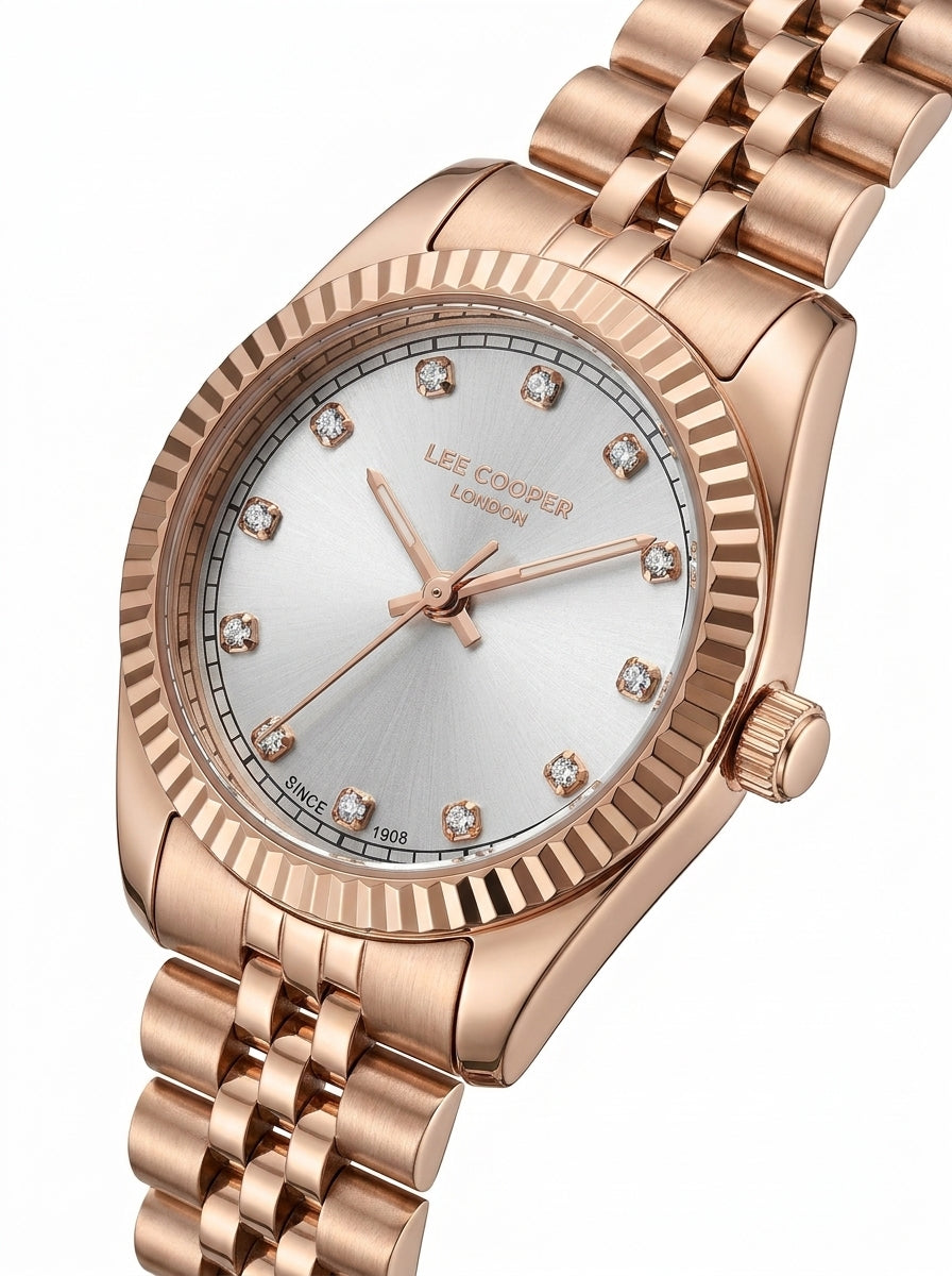 Lee Cooper LC08400.430 Women's Silver Dial Metal Strap Watch - Photo 4 - Zamana