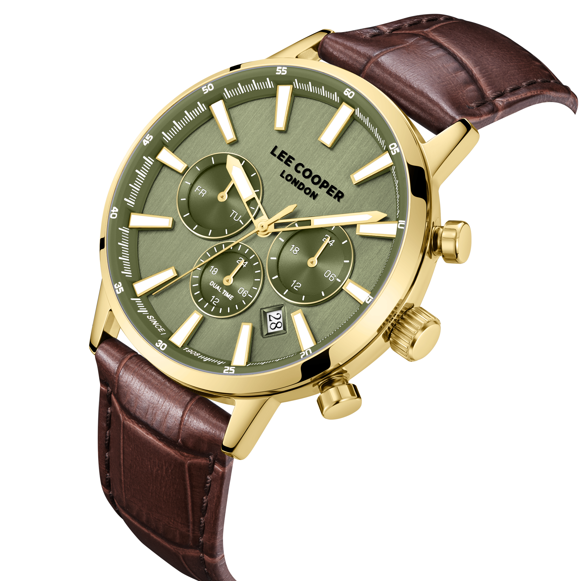 Lee Cooper LC08401.172 Men's Dark Brown Leather Strap Watch Secondary image
