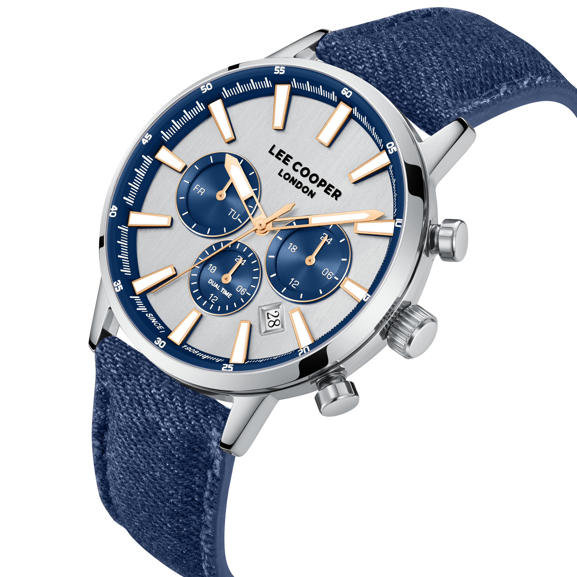 Lee Cooper LC08401.339 Men's Blue Leather Strap Watch Secondary image