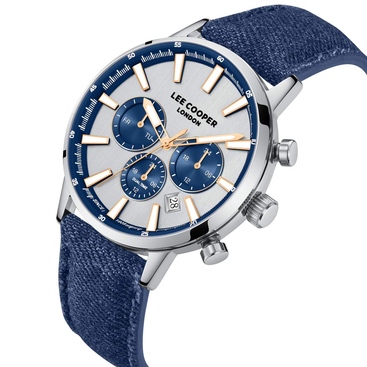 Lee Cooper LC08401.339 Men's Blue Leather Strap Detail - Zamana