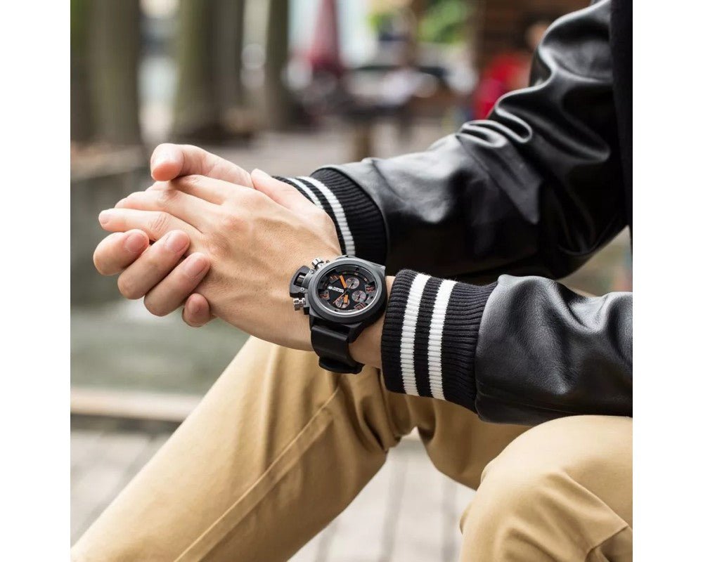 MEGIR 2002 Silicone Band Analog Chronograph Stop Watch Military Army Stylish Mens Watches Secondary image