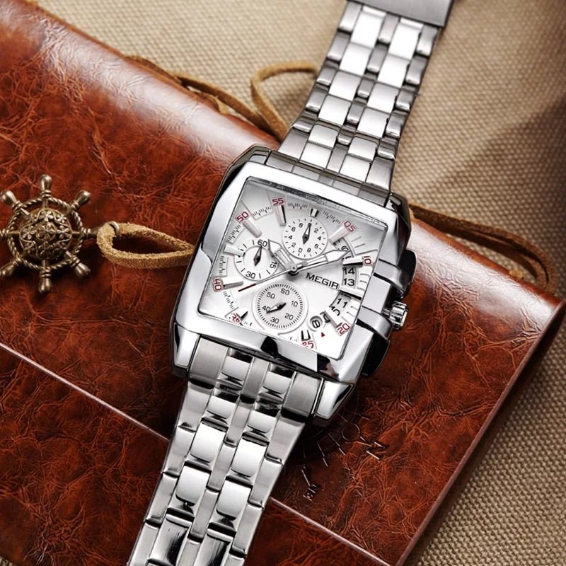 MEGIR 2018 Men's Chronograph Analog Quartz Watch, Stainless Steel, Waterproof Wristwatch - Zamana.pk Main image