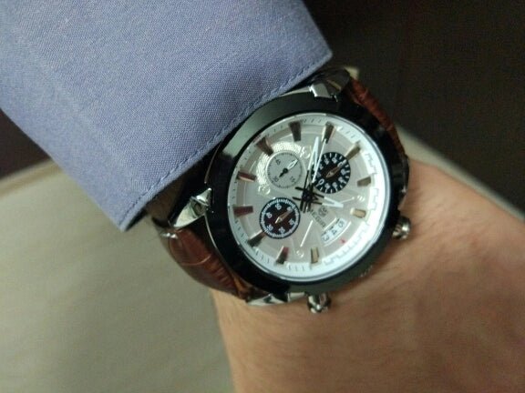 MEGIR 2020G Mens Military Wrist Watch Chronograph Multifunction 3ATM Waterproof Quartz (Brown) - Zamana.pk