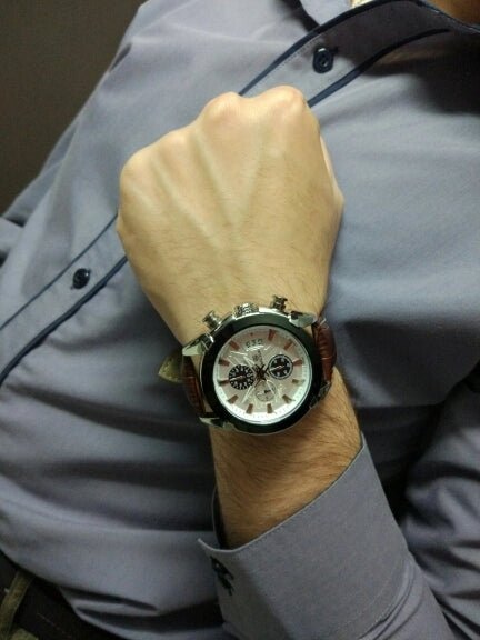 MEGIR 2020G Mens Military Wrist Watch Chronograph Multifunction 3ATM Waterproof Quartz (Brown) - Zamana.pk