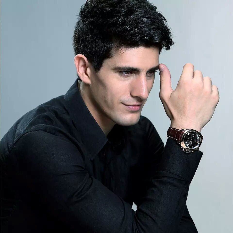 MEGIR 3006 MENS FASHION QUARTZ WATCH WATERPROOF WRISTWATCH GENUINE LEATHER STRAP WATCHES MAN FREE SHIPPING - Zamana.pk