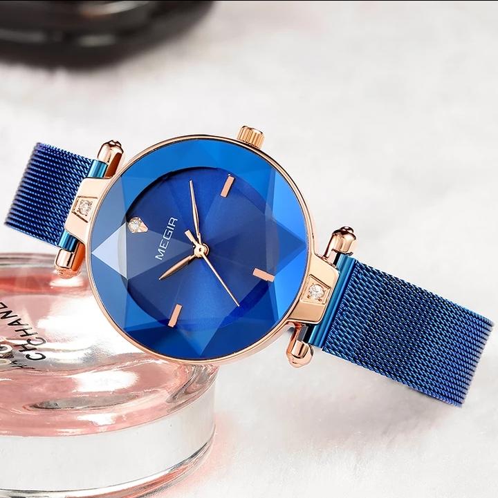 MEGIR 4209 Women Relogio Feminino Wristwatches (Blue) - Zamana.pk