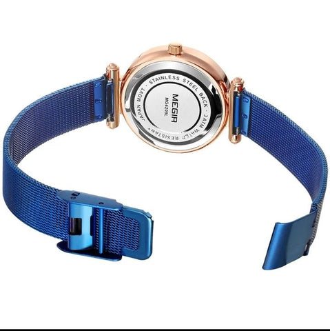 MEGIR 4209 Women Relogio Feminino Wristwatches (Blue) - Zamana.pk