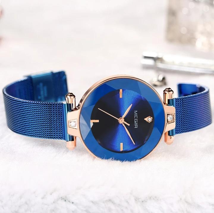 MEGIR 4209 Women Relogio Feminino Wristwatches (Blue) - Zamana.pk Main image