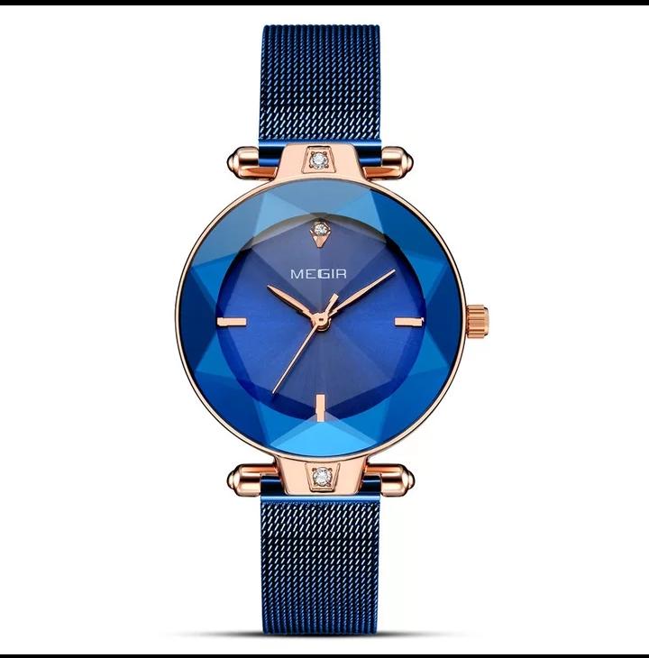 MEGIR 4209 Women Relogio Feminino Wristwatches (Blue) - Zamana.pk
