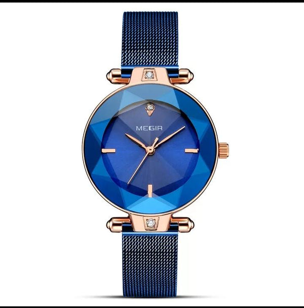 MEGIR 4209 Women Relogio Feminino Wristwatches (Blue) - Zamana.pk