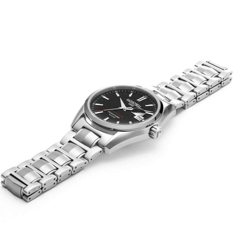 Mens Roamer Searock Automatic Black Pattern Dial Steel Automatic Automatic Watch 210665 41 55 20 - Zamana.pk