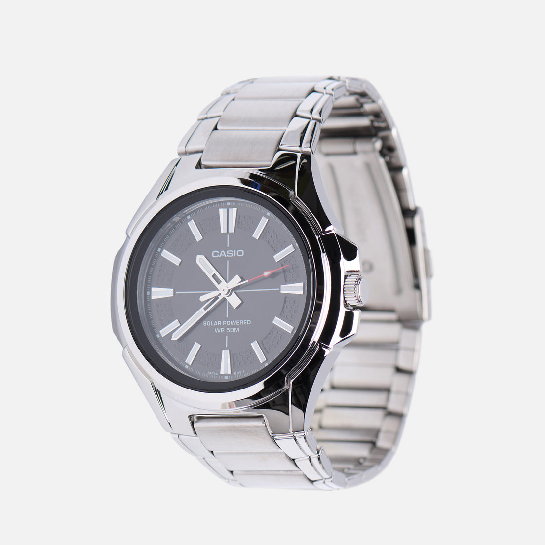 Casio MTP-RS100D-1A men’s stainless steel watch with black dial Main image