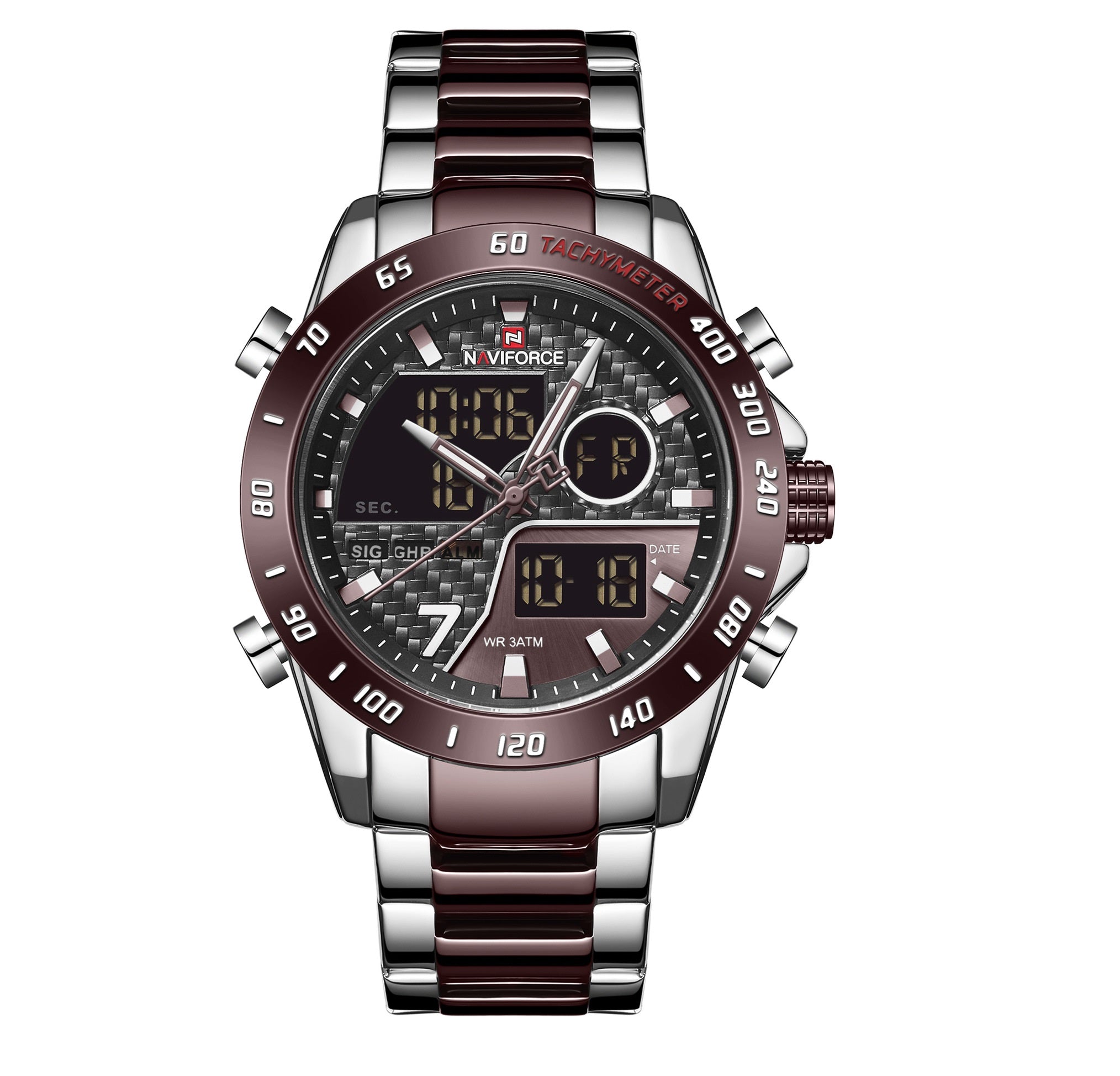 Naviforce Men’s Quartz Dual Time Stainless Steel Watch NF9171 - Zamana.pk Main image
