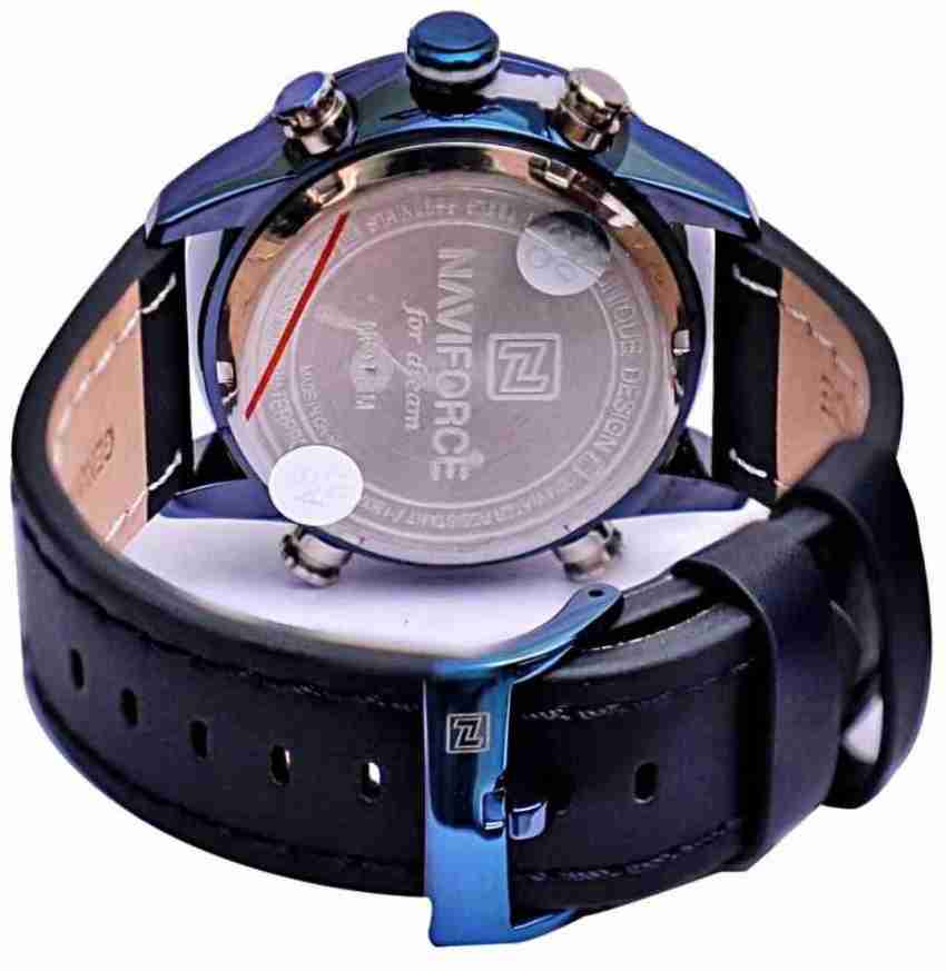 Naviforce NAVIFORCE NF - 9144 Men Sport Watch Fashion Digital Army Military Leather Quartz - Zamana.pk