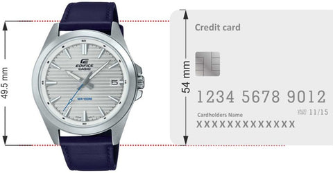 Casio Edifice - EFV-140L-7AVUDF Men's Watch, silver Dial, Blue Band