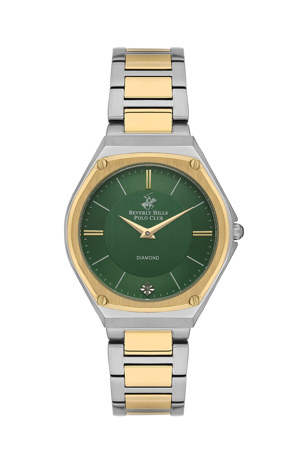 Polo - BP3560X.270 Ladies 3 Hands Green Ceramic Sapphire Coated Glass Diamond - Zamana.pk