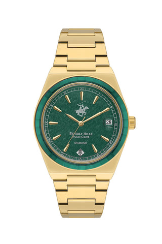Polo - BP3562C.170 Ladies 3 Hands - Date Green Dial Ceramic Sapphire Coated Glass Diamond - Zamana.pk
