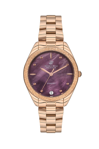 Polo - BP3564C.480 Ladies 3 Hands Red Dial Ceramic Sapphire Coated Glass Diamond - Zamana.pk