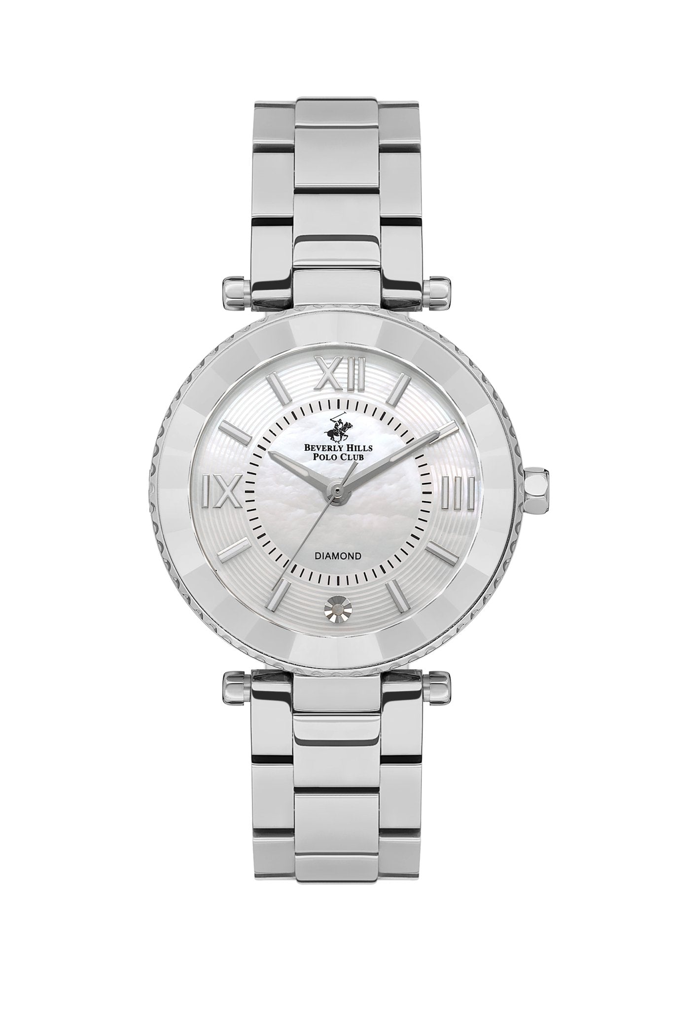 Polo - BP3566C.320 Ladies 3 Hands White Dial Ceramic Sapphire Coated Glass Diamond - Zamana.pk Main image