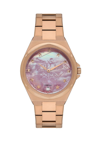 Polo - BP3570X.480 Ladies 3 Hands Pink Dial Ceramic Sapphire Coated Glass Diamond - Zamana.pk