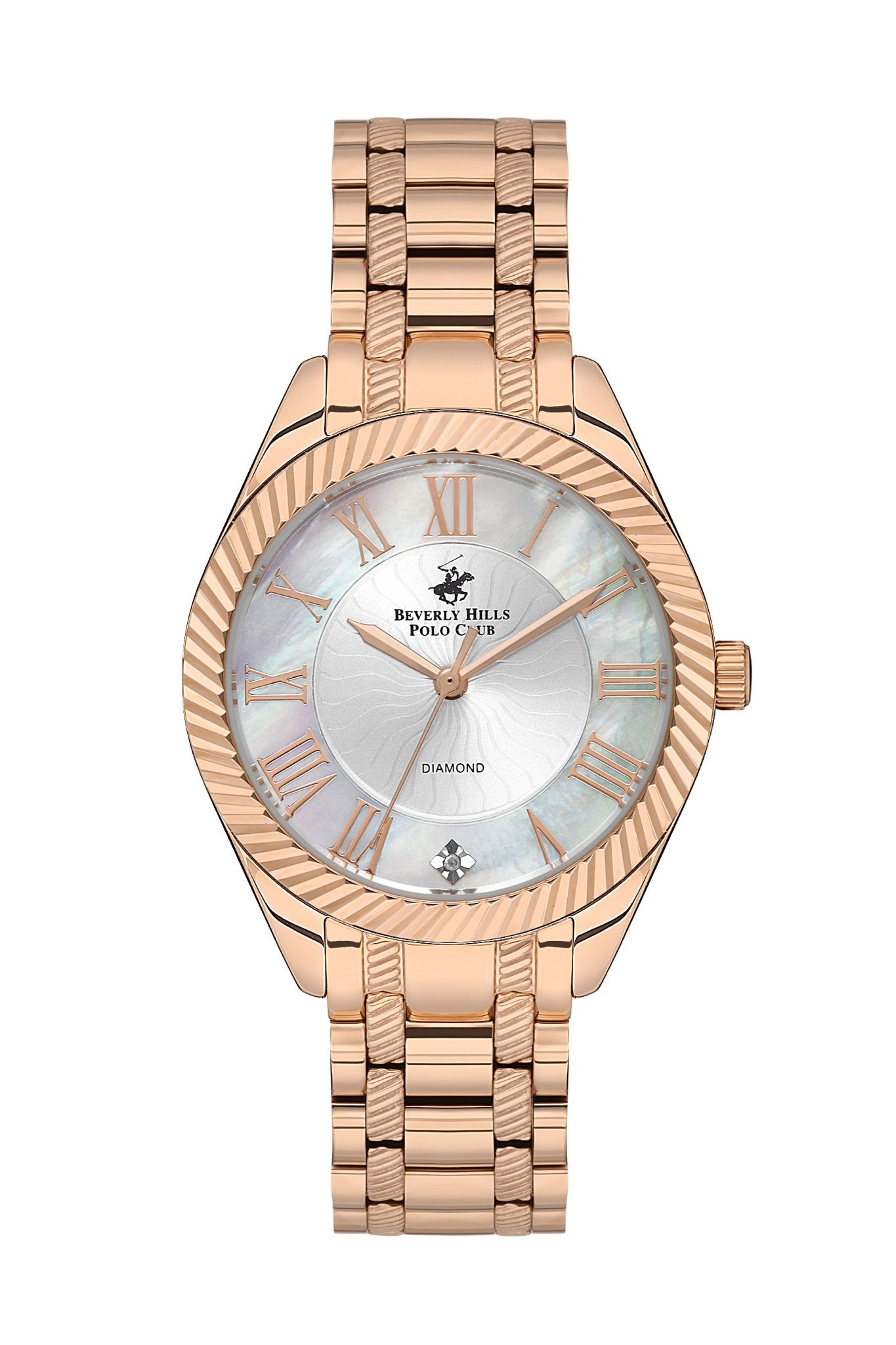 Polo - BP3571C.420 Ladies 3 Hands White Dial Ceramic Sapphire Coated Glass Diamond - Zamana.pk Main image