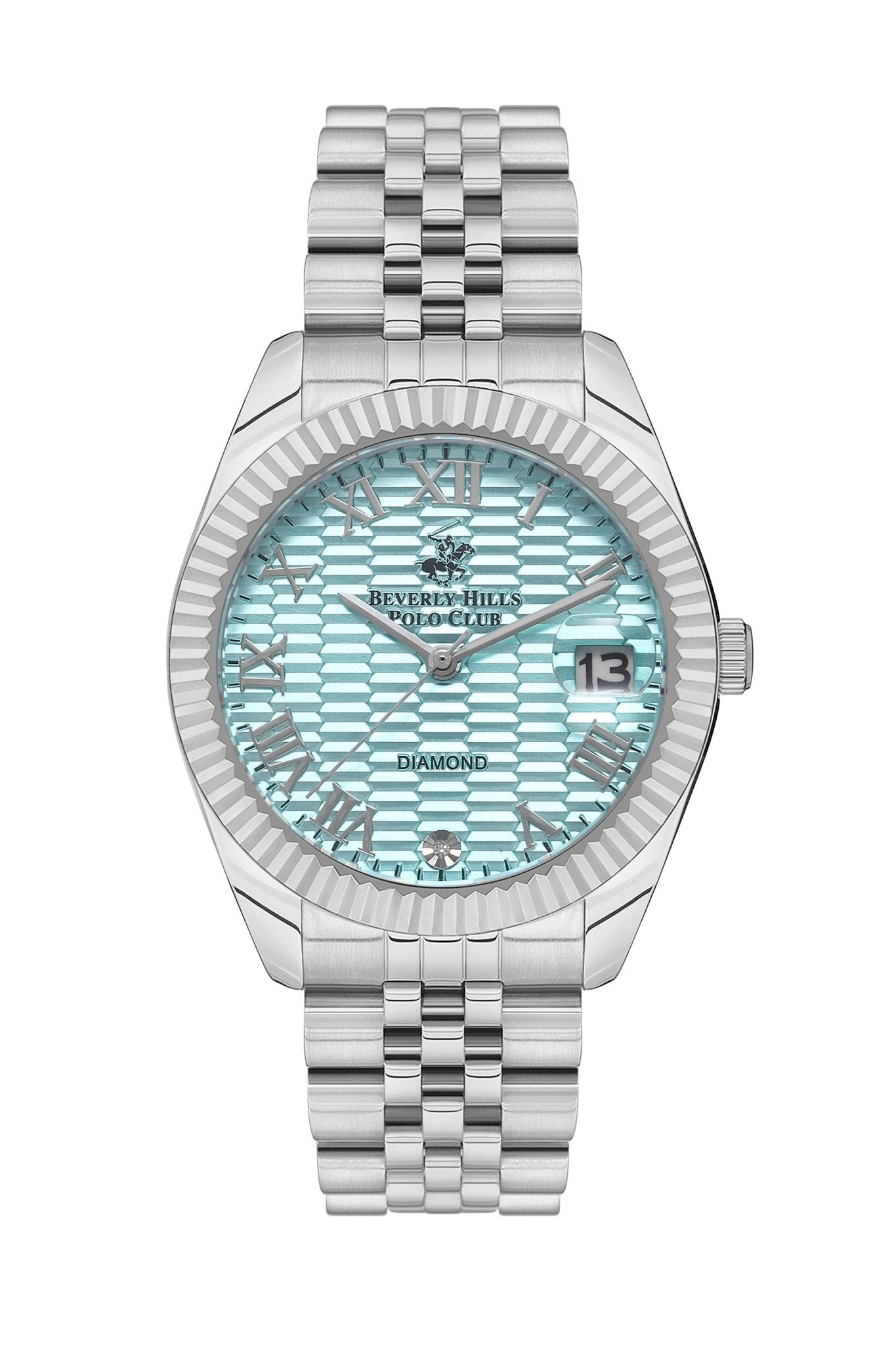 Polo - BP3582C.300 Ladies 3 Hands - Date Light Blue Dial Ceramic Sapphire Coated Glass Diamond - Zamana.pk Main image