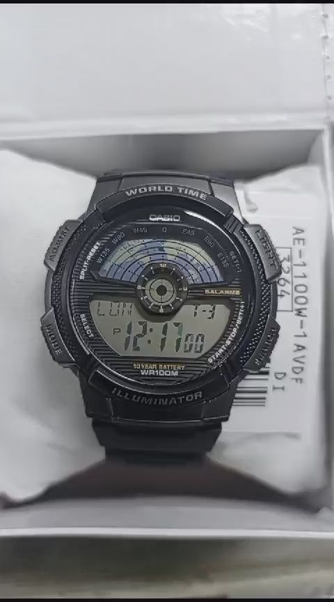 Casio Youth Series Digital Grey Dial Men's Watch - AE-1100W-1AVDF