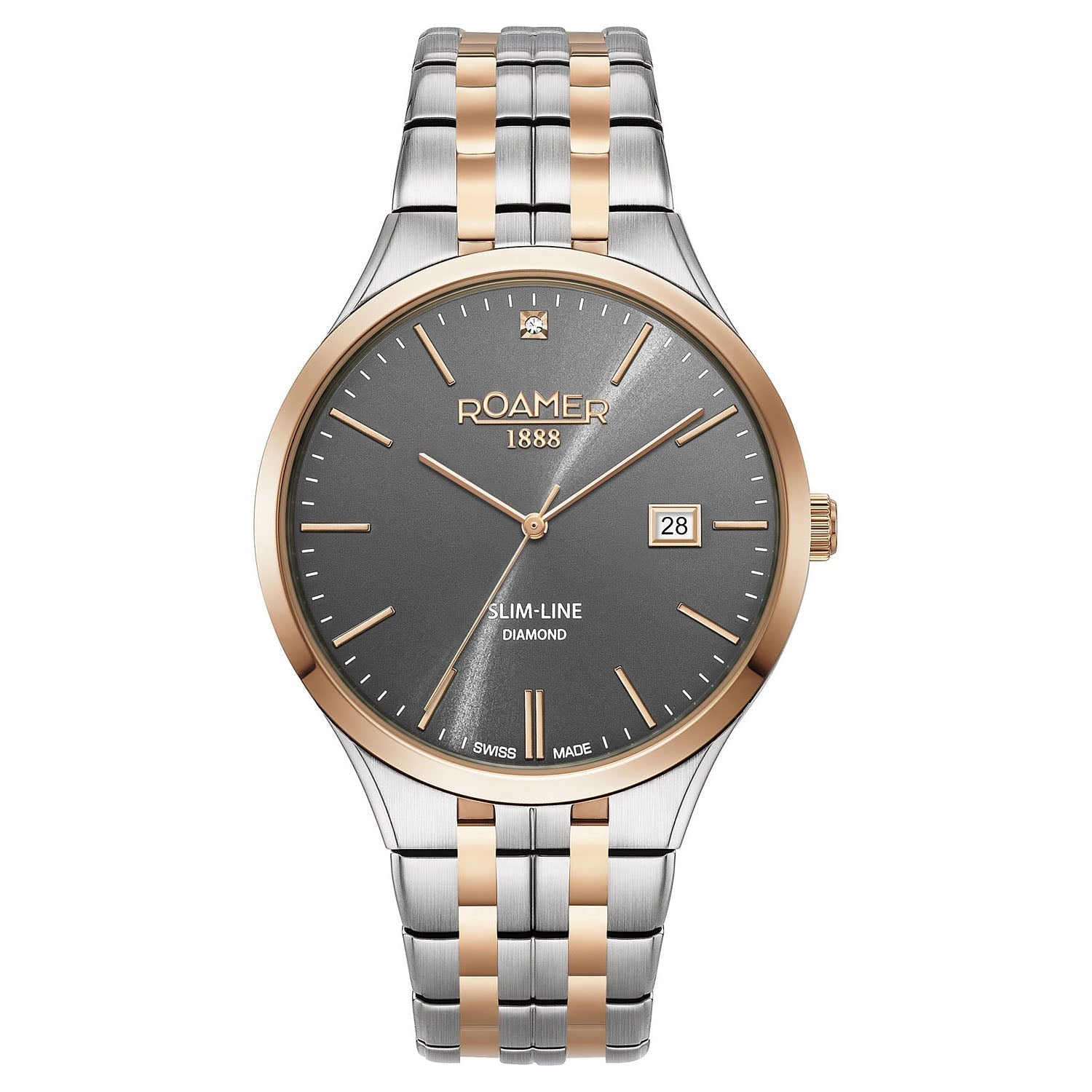 Roamer 864833 49 55 50 Slim - Line Analog Grey Round Dial Men's Watch - Zamana.pk Main image